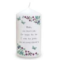Personalised Forget Me Not Pillar Candle Extra Image 1 Preview